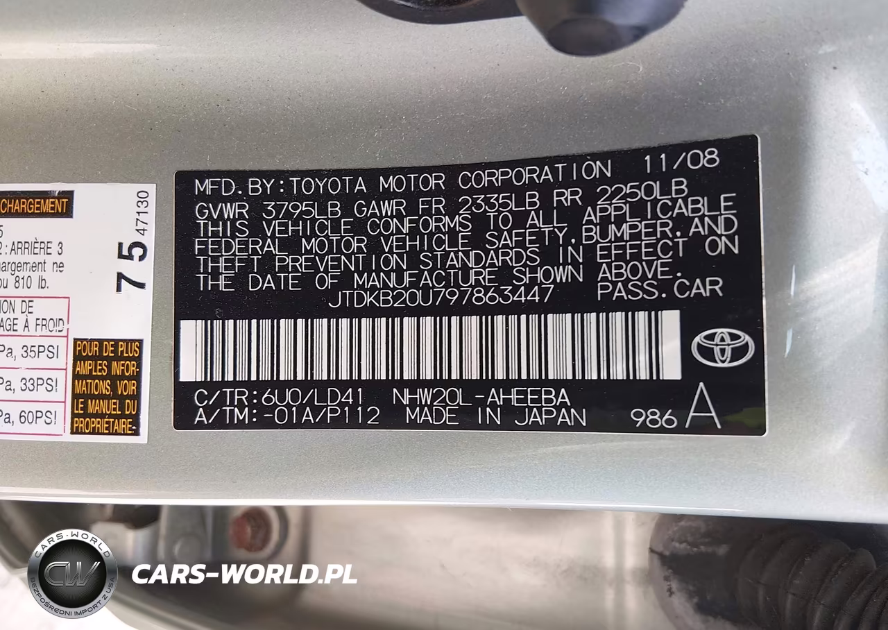 2009 Toyota Prius VIN:JTDKB20U797863447 - 9