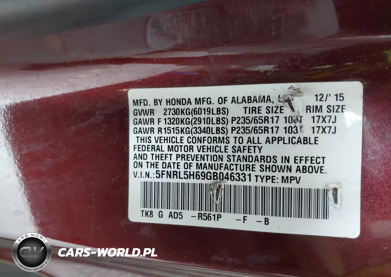 2016 Honda Odyssey Ex-L VIN:5FNRL5H69GB046331 - 9