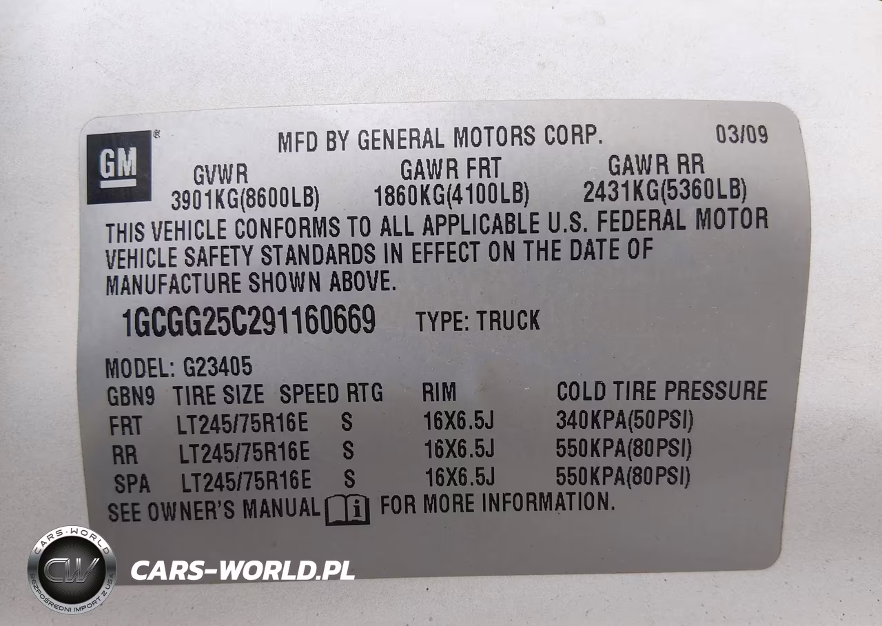 2009 Chevrolet Express Work Van VIN:1GCGG25C291160669 - 9