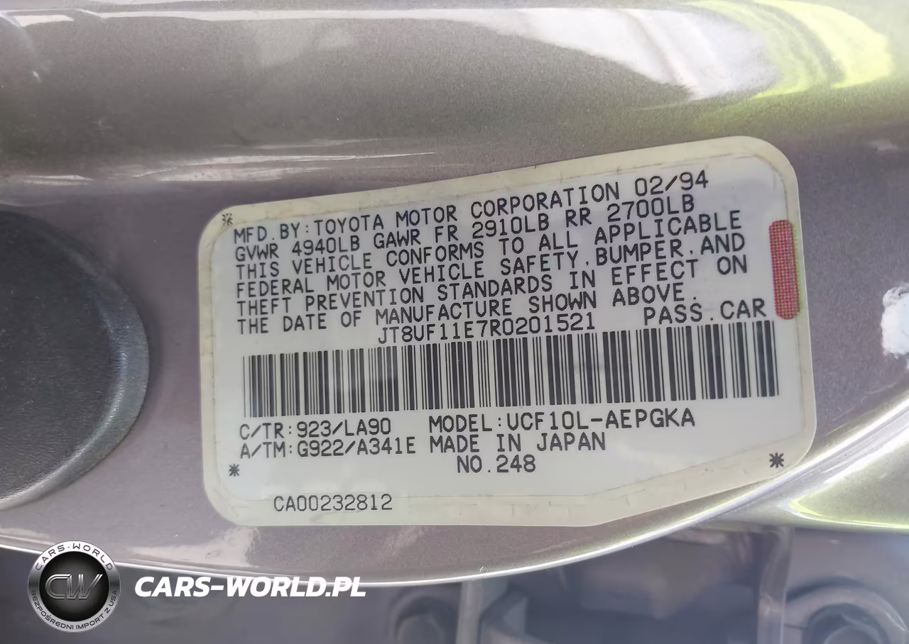 1994 Lexus Ls 400 VIN:JT8UF11E7R0201521 - 9
