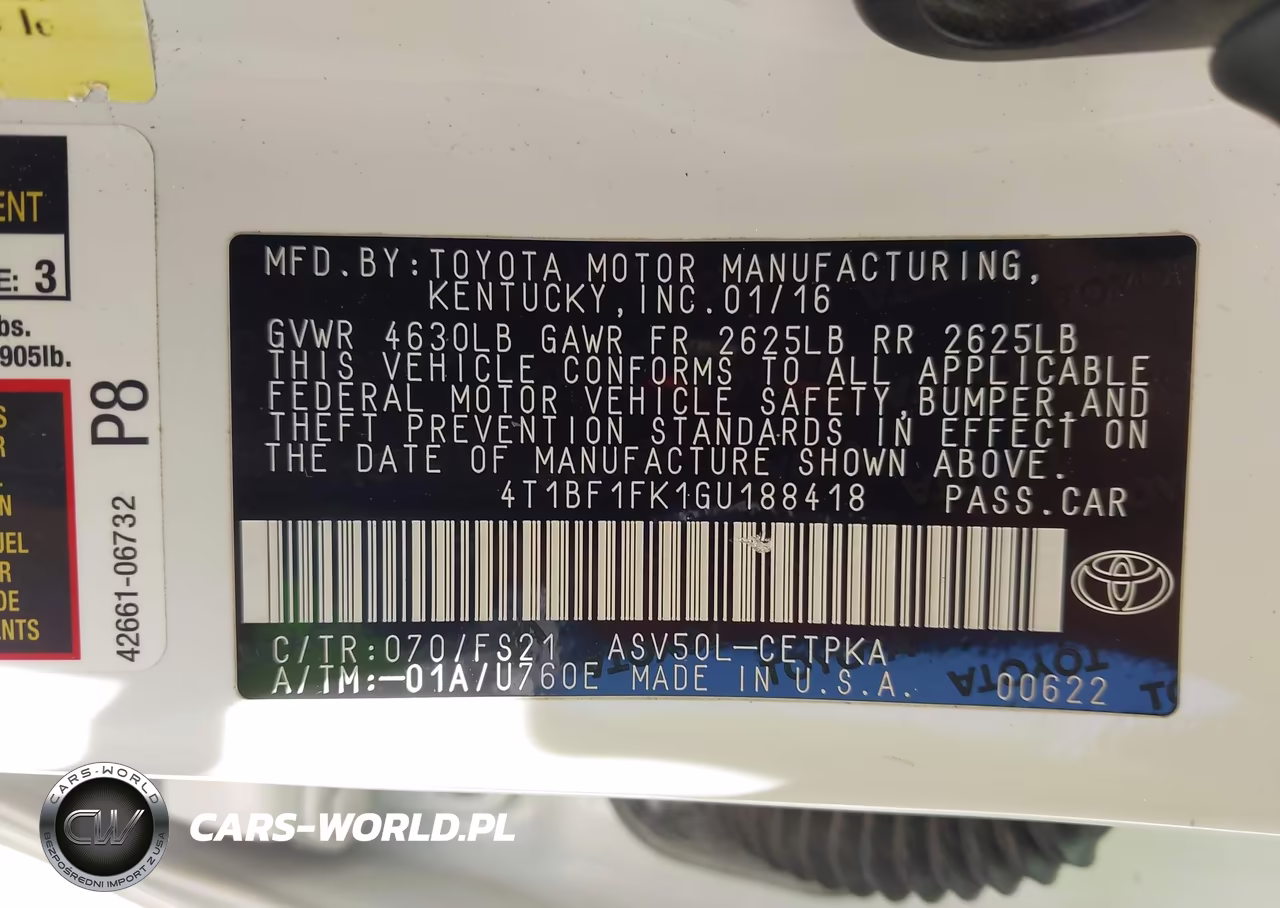 2016 Toyota Camry Se VIN:4T1BF1FK1GU188418 - 9