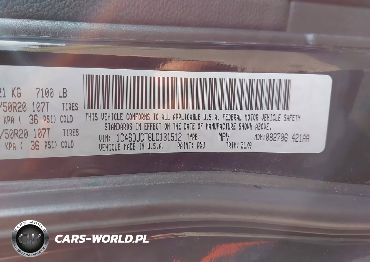 2020 Dodge Durango R-T Awd VIN:1C4SDJCT6LC131512 - 9