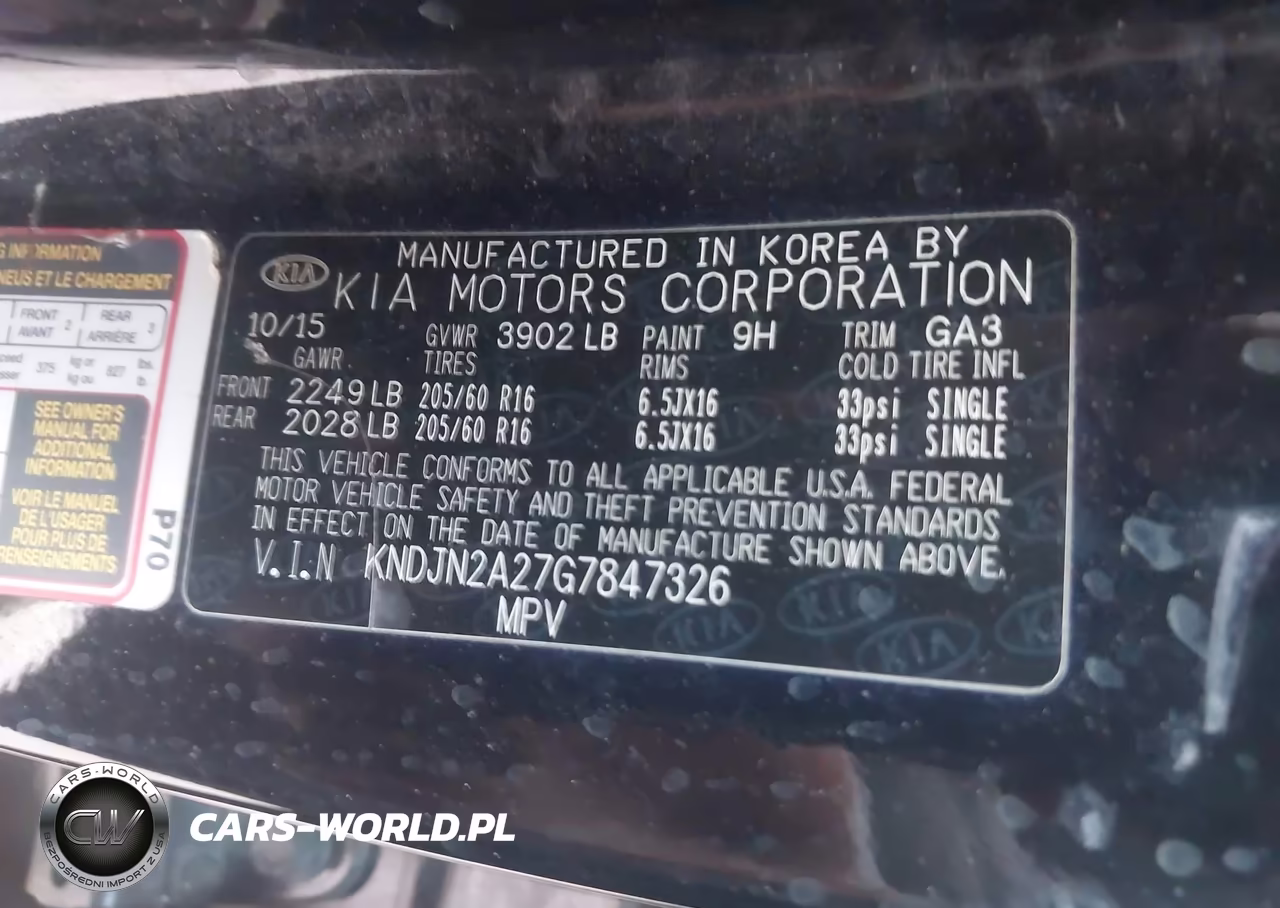 2016 Kia Soul VIN:KNDJN2A27G7847326 - 9
