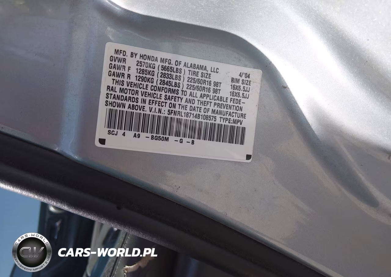 2004 Honda Odyssey Ex-L VIN:5FNRL18714B108575 - 9