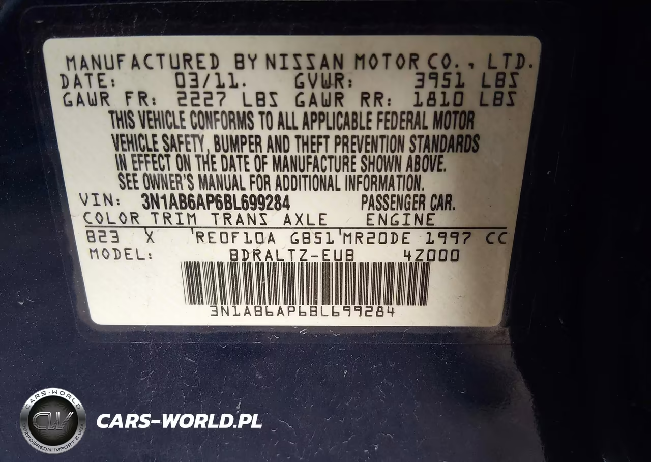 2011 Nissan Sentra 2.0S VIN:3N1AB6AP6BL699284 - 9