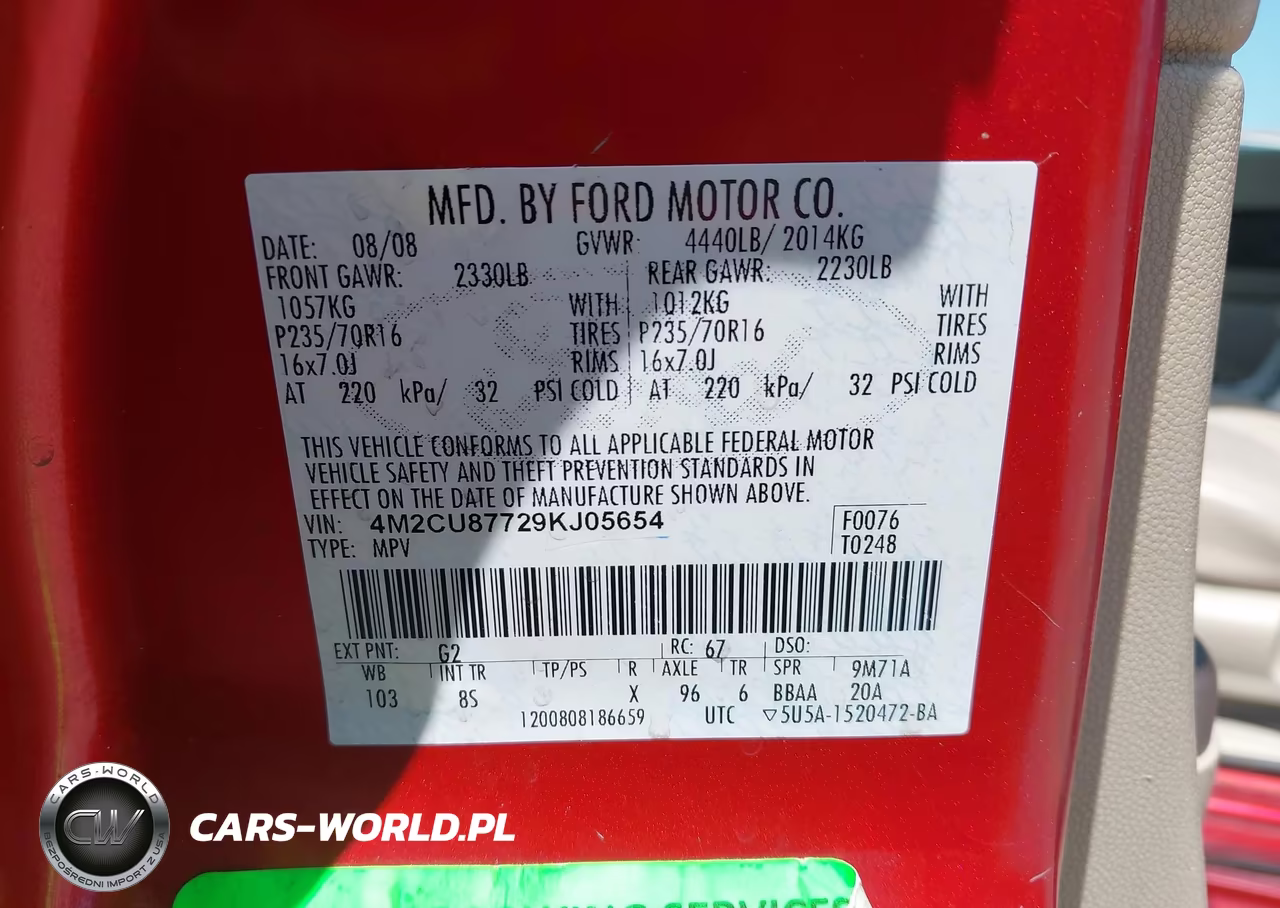 2009 Mercury Mariner Premier VIN:4M2CU87729KJ05654 - 9