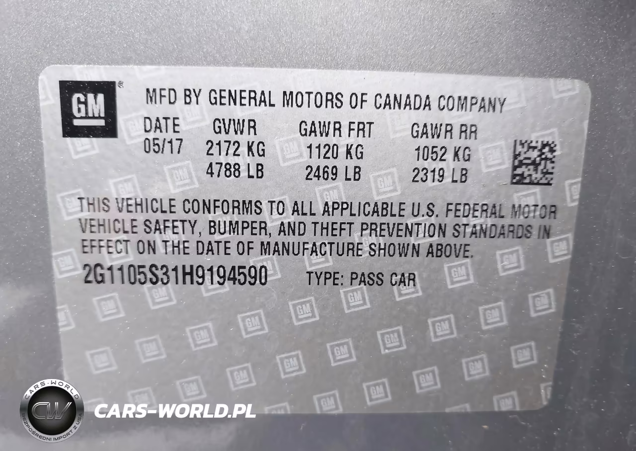 2017 Chevrolet Impala 1Lt VIN:2G1105S31H9194590 - 9