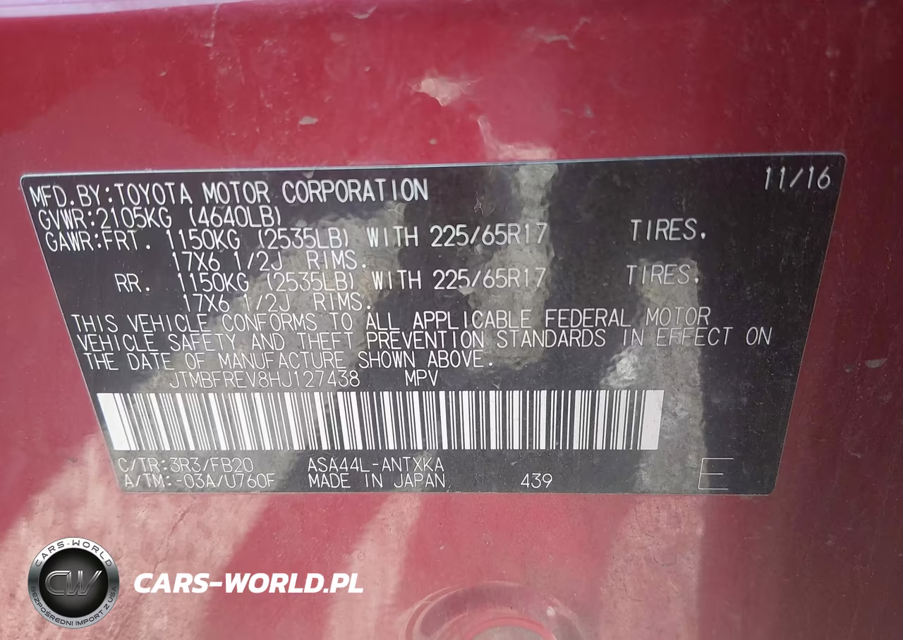 2017 Toyota Rav4 Le VIN:JTMBFREV8HJ127438 - 9