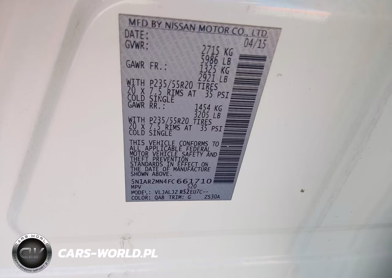 2015 Nissan Pathfinder Platinum VIN:5N1AR2MN4FC661710 - 9