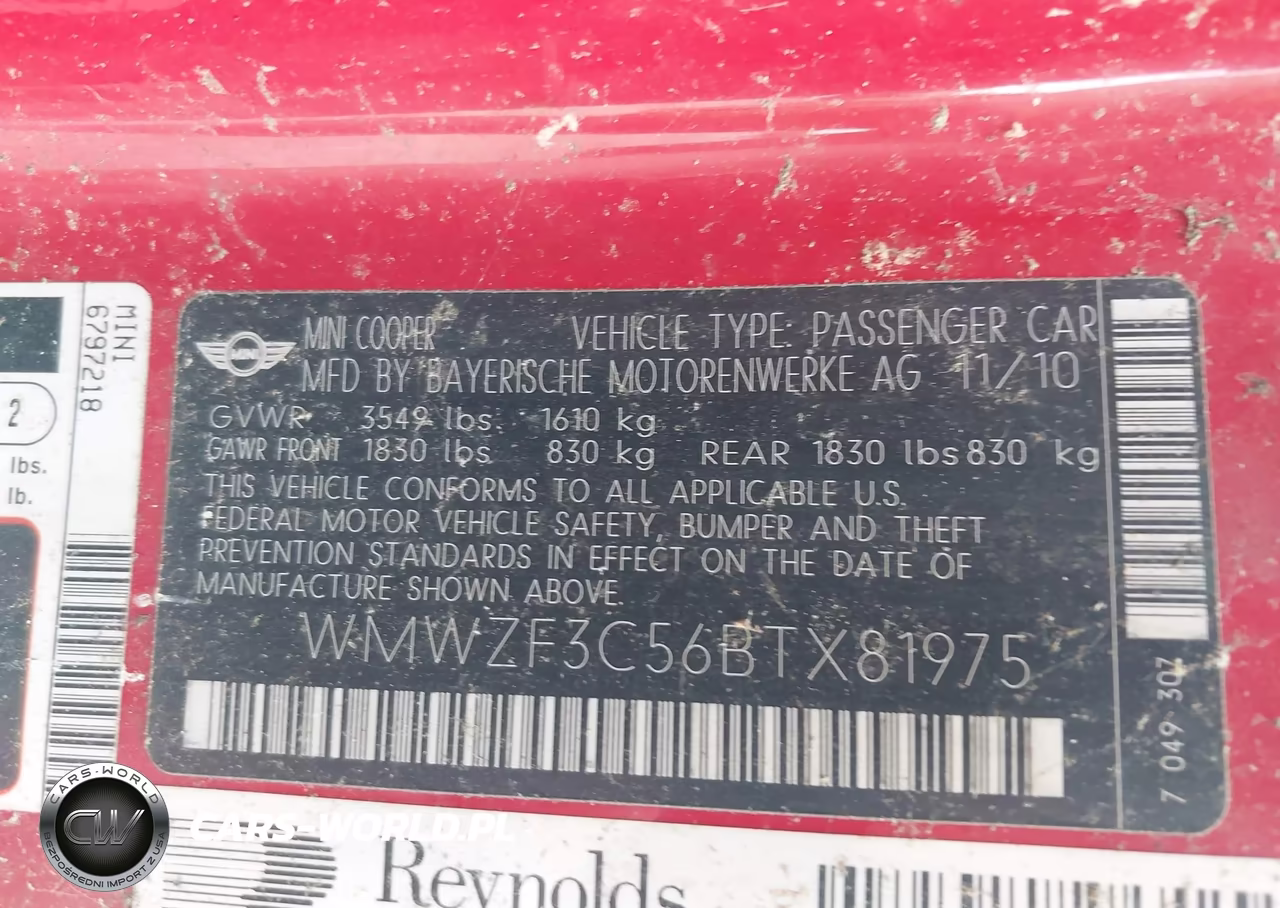 2011 Mini Cooper Clubman VIN:WMWZF3C56BTX81975 - 9