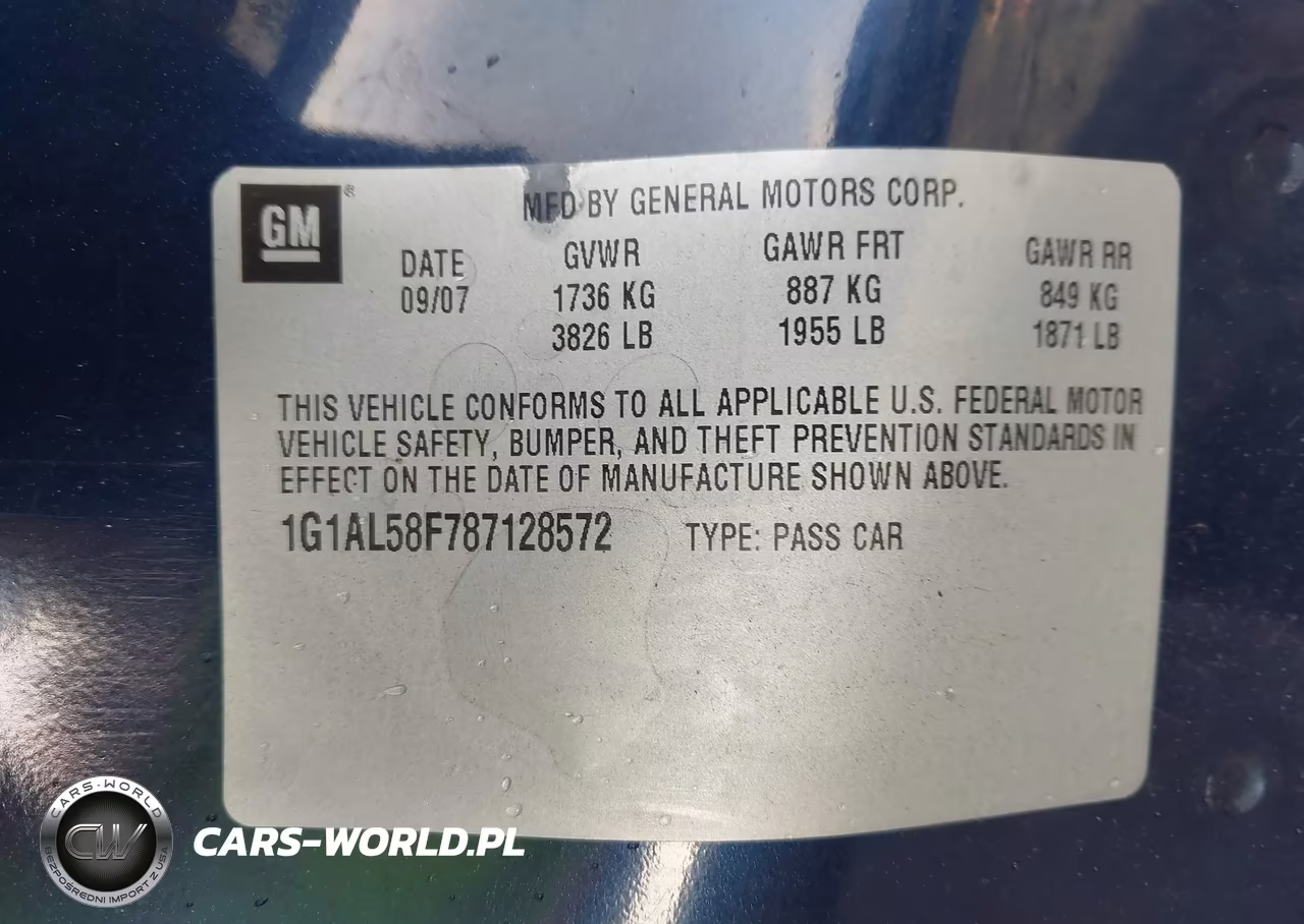 2008 Chevrolet Cobalt Lt VIN:1G1AL58F787128572 - 9