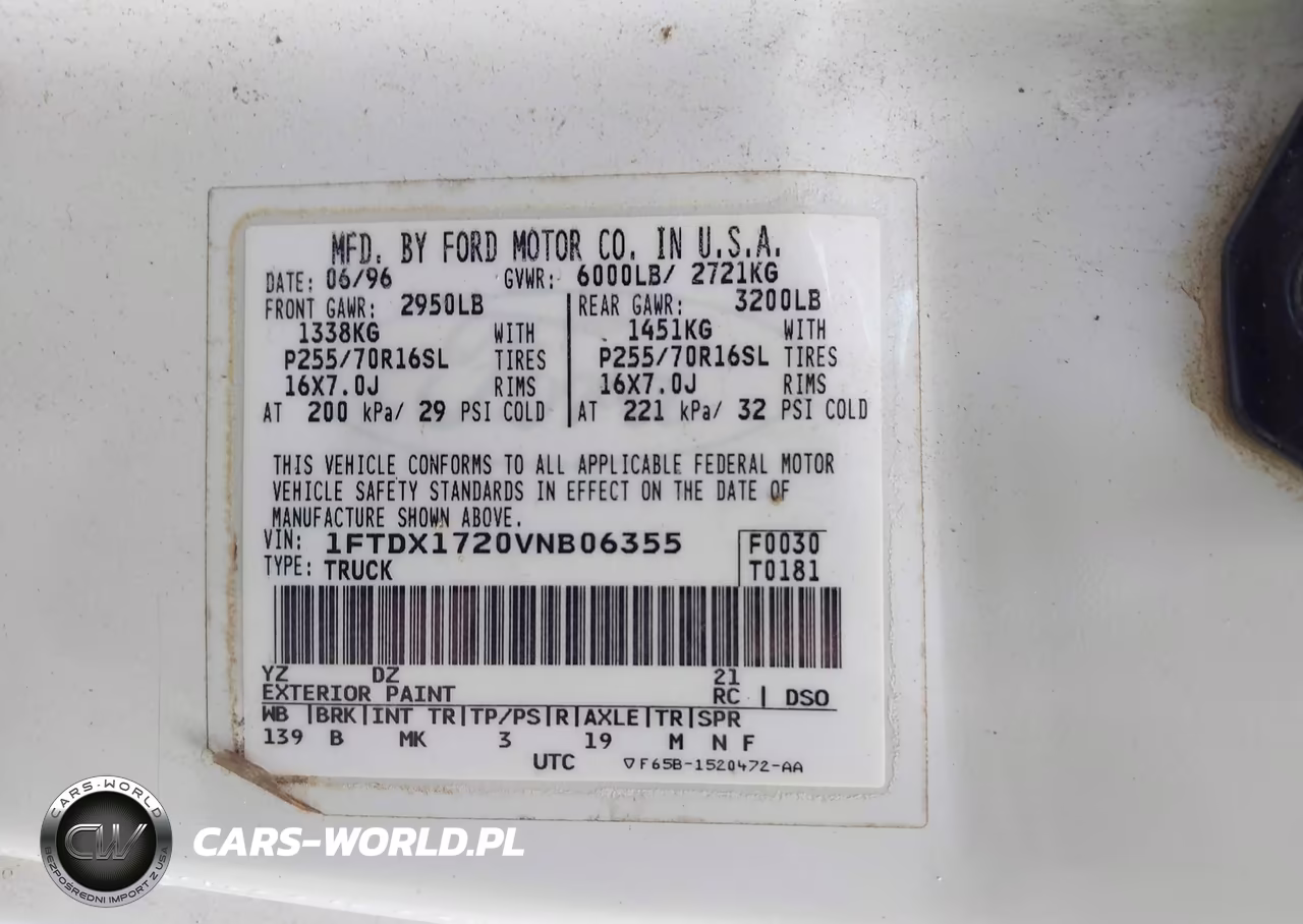 1997 Ford F-150 Standard Standard-Xl-Xlt VIN:1FTDX1720VNB06355 - 9