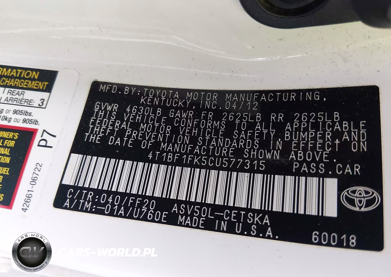 2012 Toyota Camry Se VIN:4T1BF1FK5CU577315 - 9