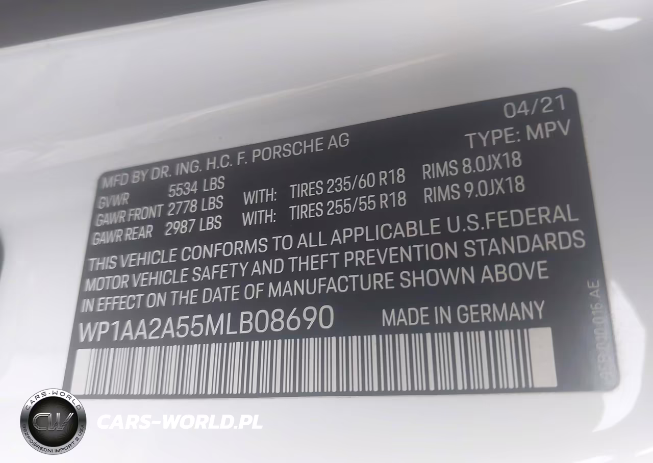 2021 Porsche Macan VIN:WP1AA2A55MLB08690 - 9