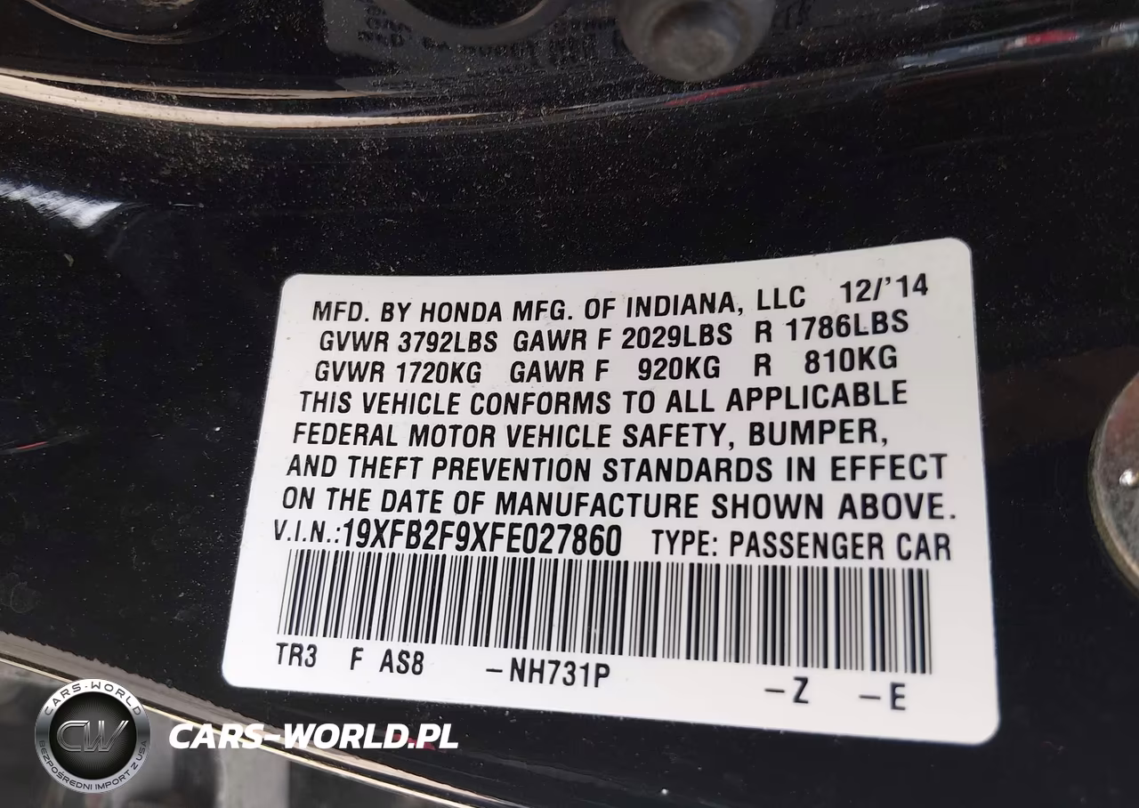 2015 Honda Civic Ex-L VIN:19XFB2F9XFE027860 - 9
