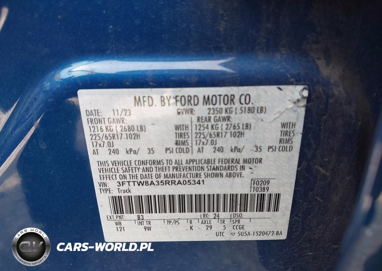 2024 Ford Maverick Xl VIN:3FTTW8A35RRA05341 - 9