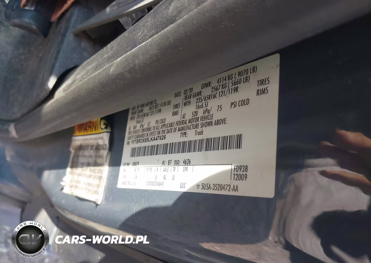 2020 Ford Transit-250 Cargo Van VIN:1FTBR3X85LKA47626 - 9