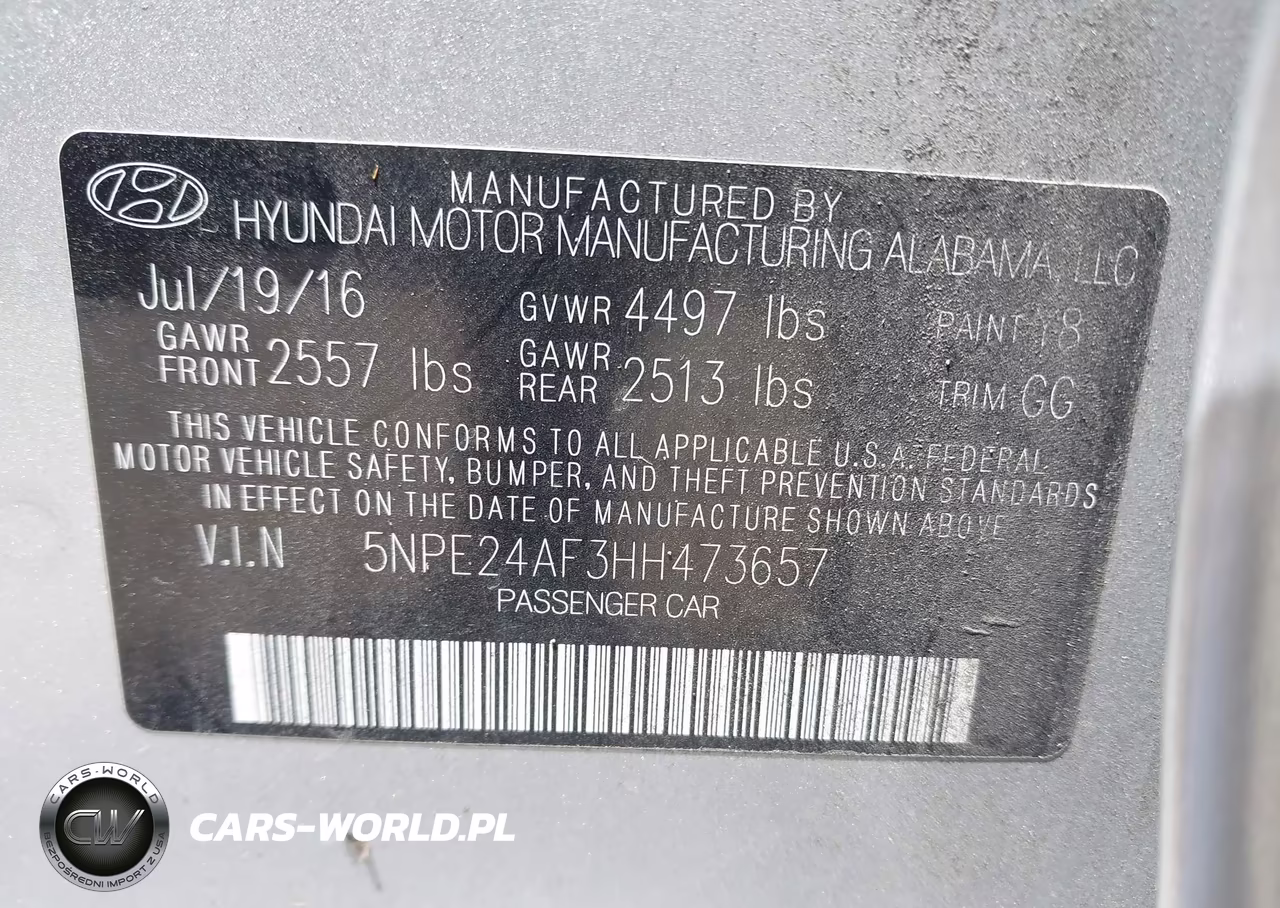 2017 Hyundai Sonata VIN:5NPE24AF3HH473657 - 9