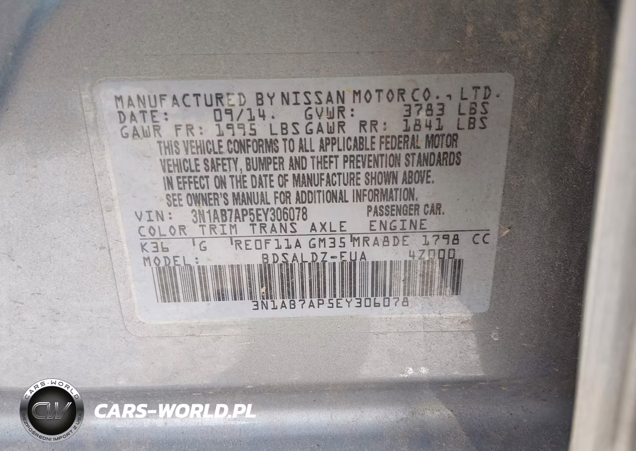 2014 Nissan Sentra Sv VIN:3N1AB7AP5EY306078 - 9