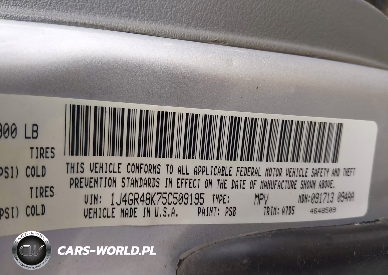2005 Jeep Grand Cherokee Laredo VIN:1J4GR48K75C509195 - 9