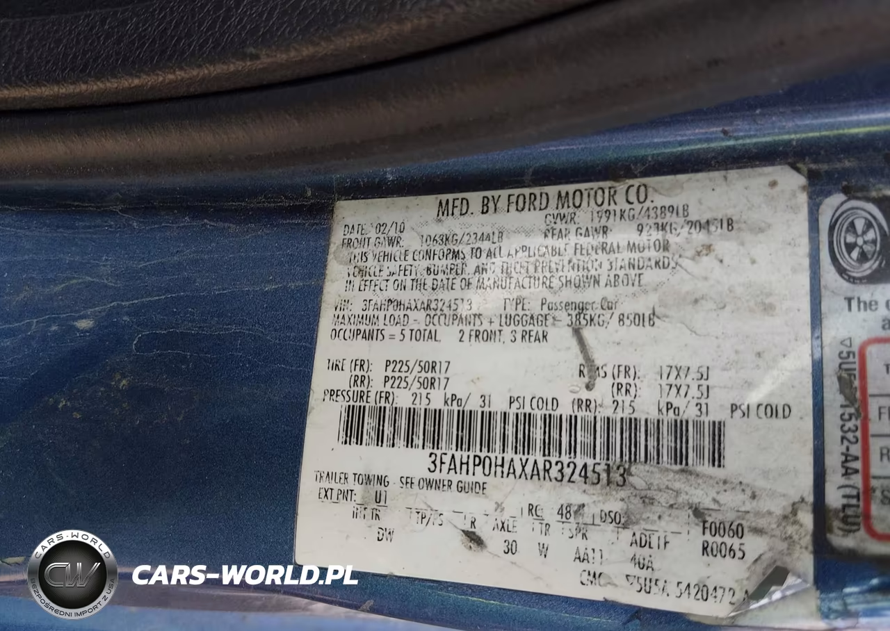 2010 Ford Fusion Se VIN:3FAHP0HAXAR324513 - 9