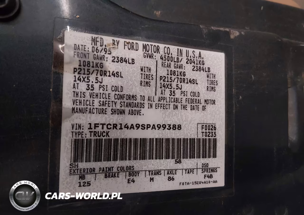 1995 Ford Ranger Super Cab VIN:1FTCR14A9SPA99388 - 9
