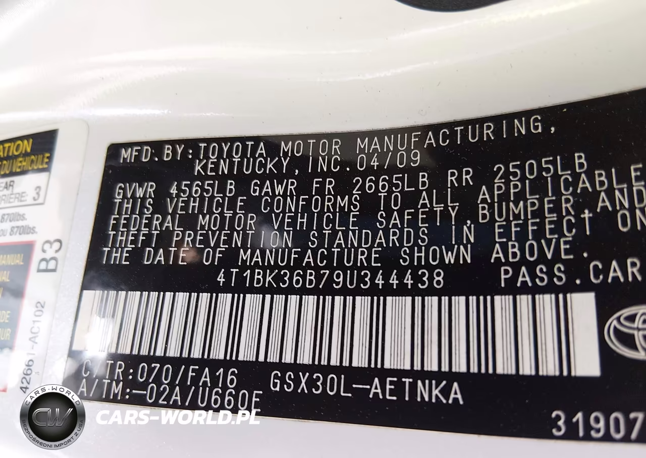 2009 Toyota Avalon Xl VIN:4T1BK36B79U344438 - 9