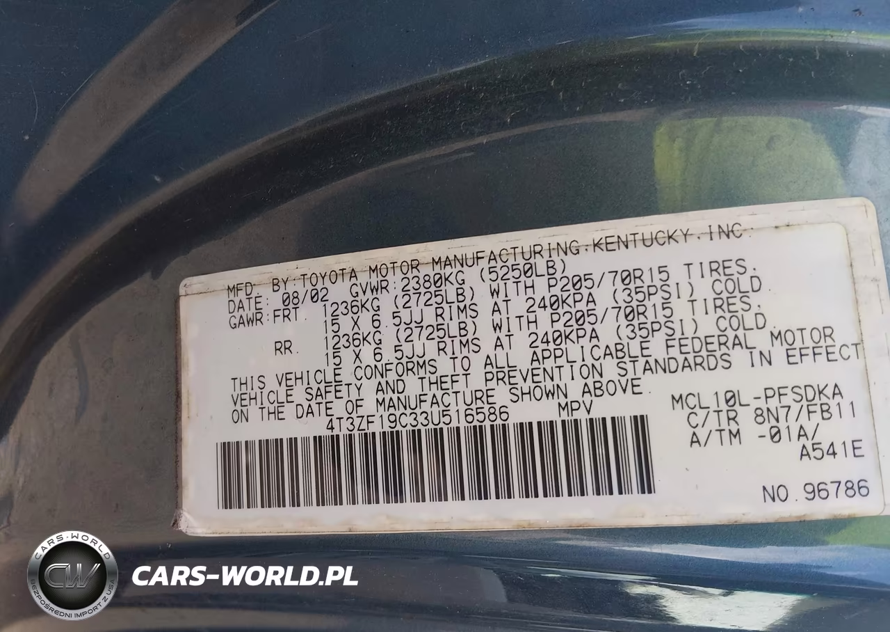2003 Toyota Sienna Ce VIN:4T3ZF19C33U516586 - 9