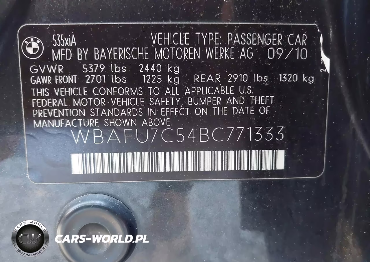 2011 BMW 535I xDrive VIN:WBAFU7C54BC771333 - 9