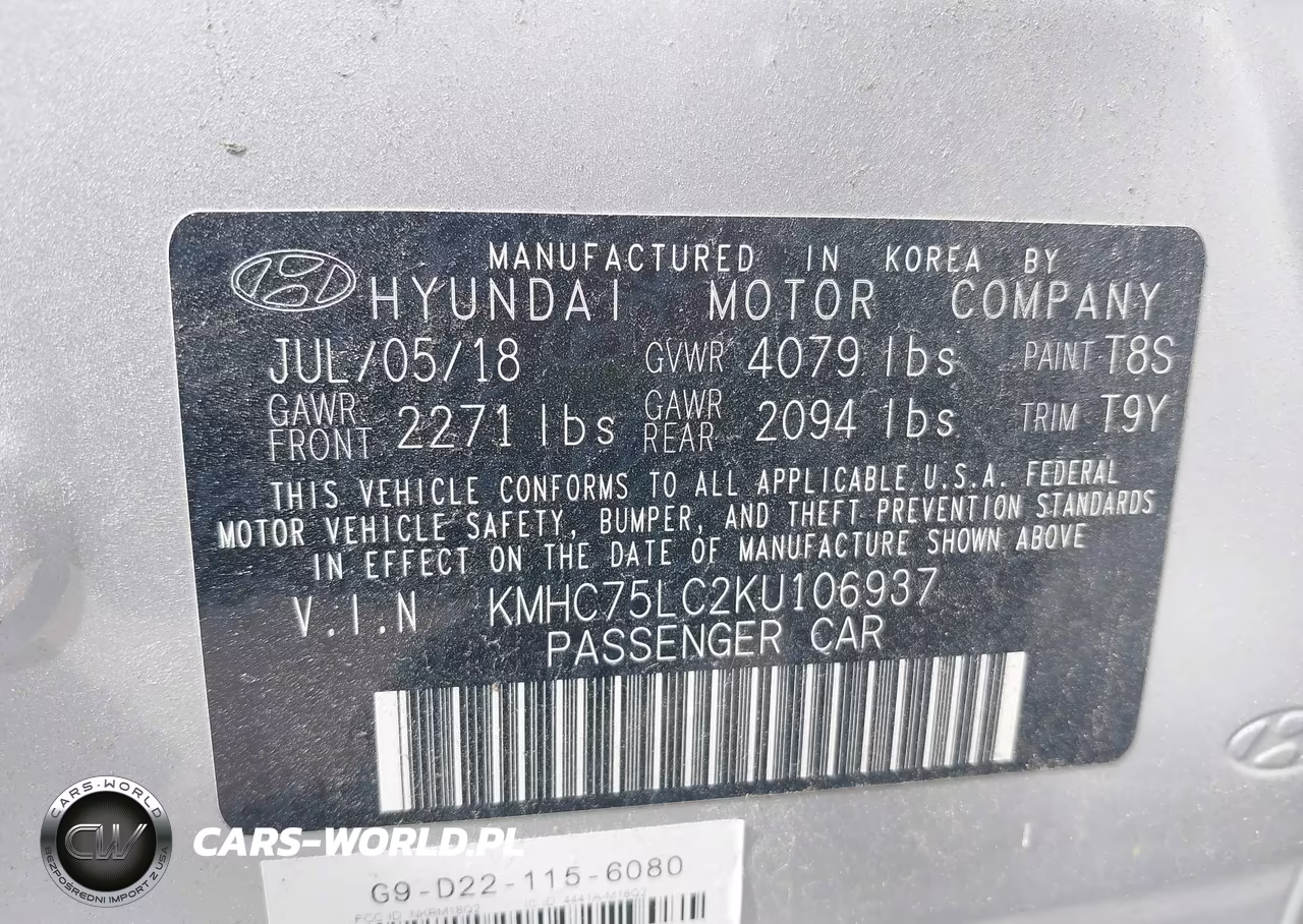 2019 Hyundai Ioniq Hybrid Sel VIN:KMHC75LC2KU106937 - 9