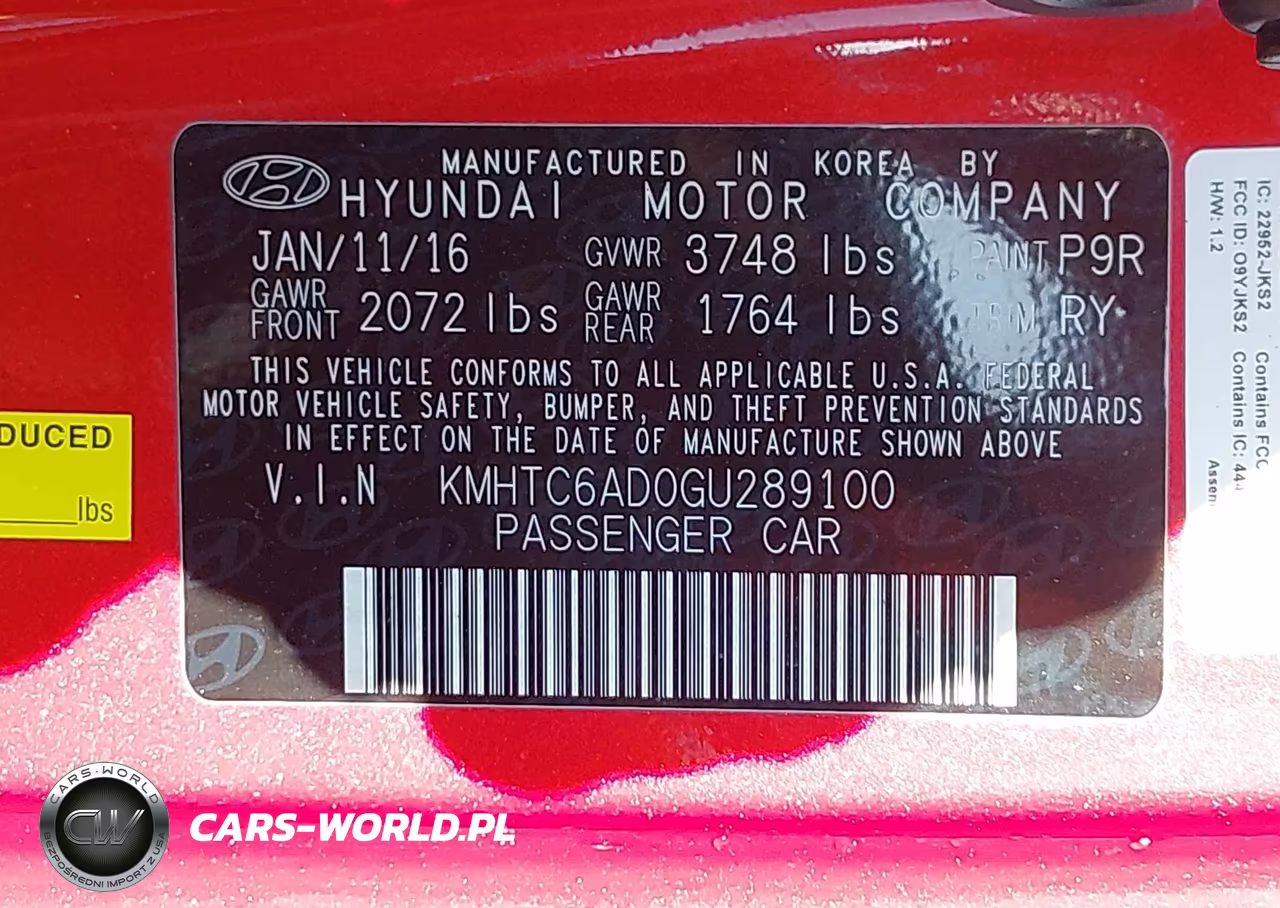 2016 Hyundai Veloster VIN:KMHTC6AD0GU289100 - 9