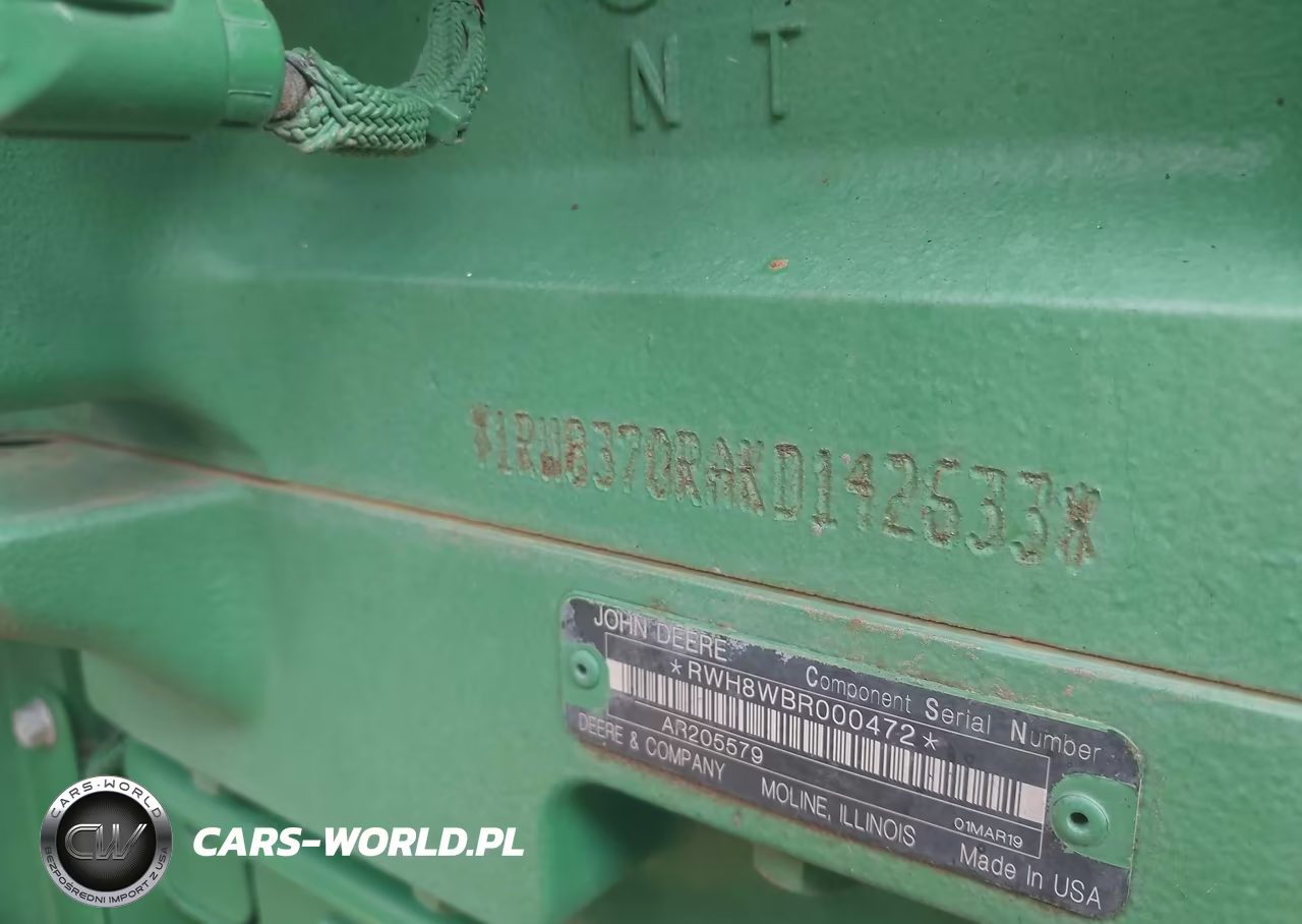 2019 John Deere Tractor VIN:1RW8370RAKD142633 - 9