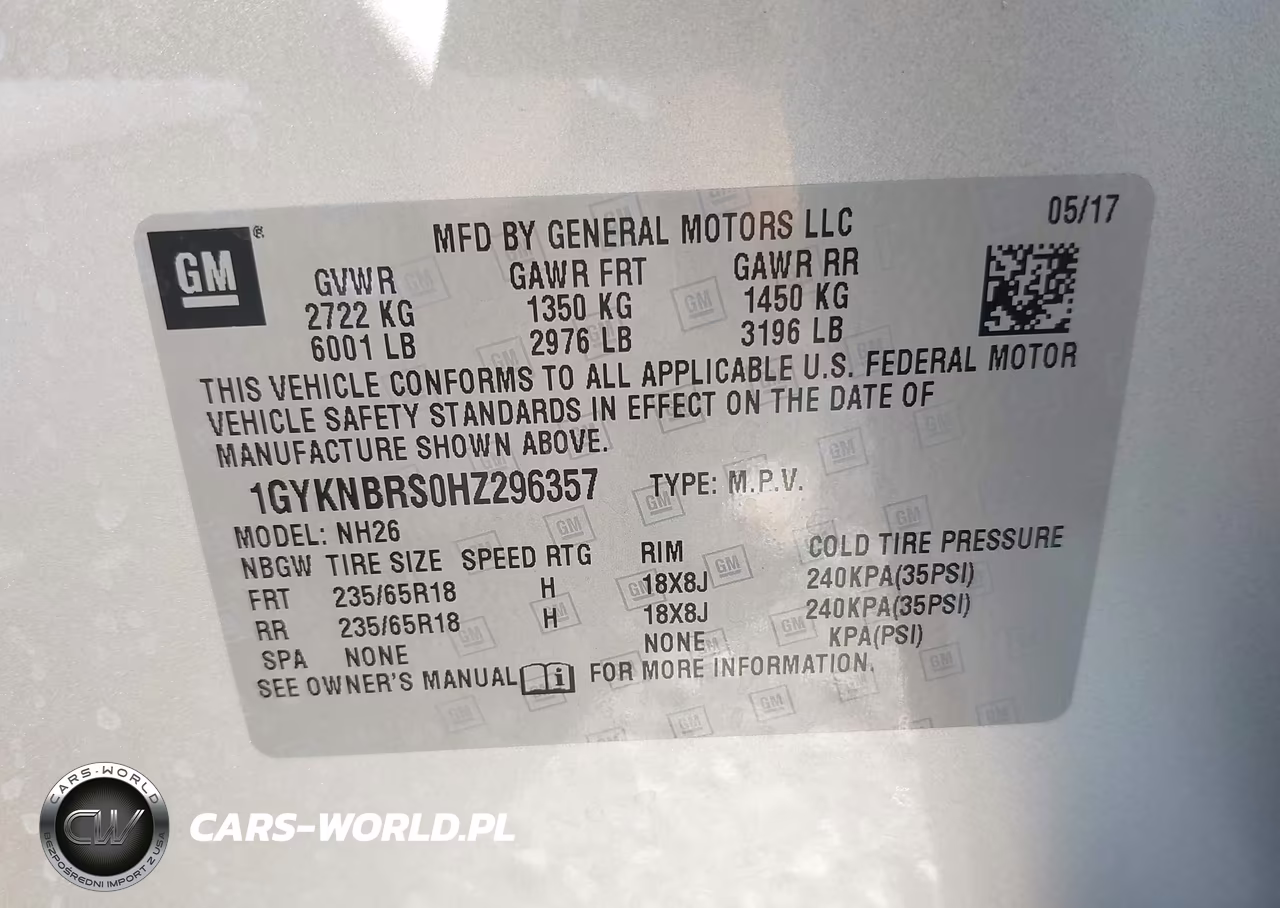 2017 Cadillac Xt5 Luxury VIN:1GYKNBRS0HZ296357 - 9
