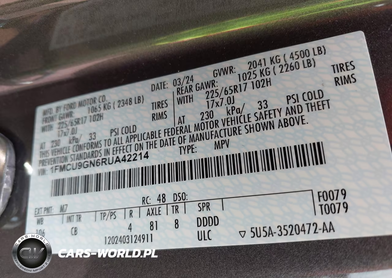 2024 Ford Escape Active VIN:1FMCU9GN6RUA42214 - 9