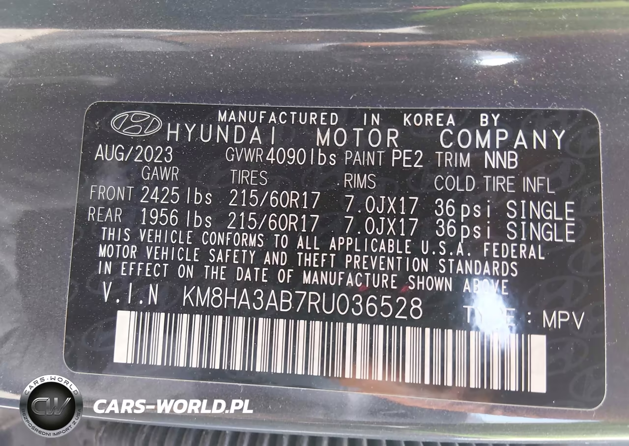 2024 Hyundai Kona Se VIN:KM8HA3AB7RU036528 - 9