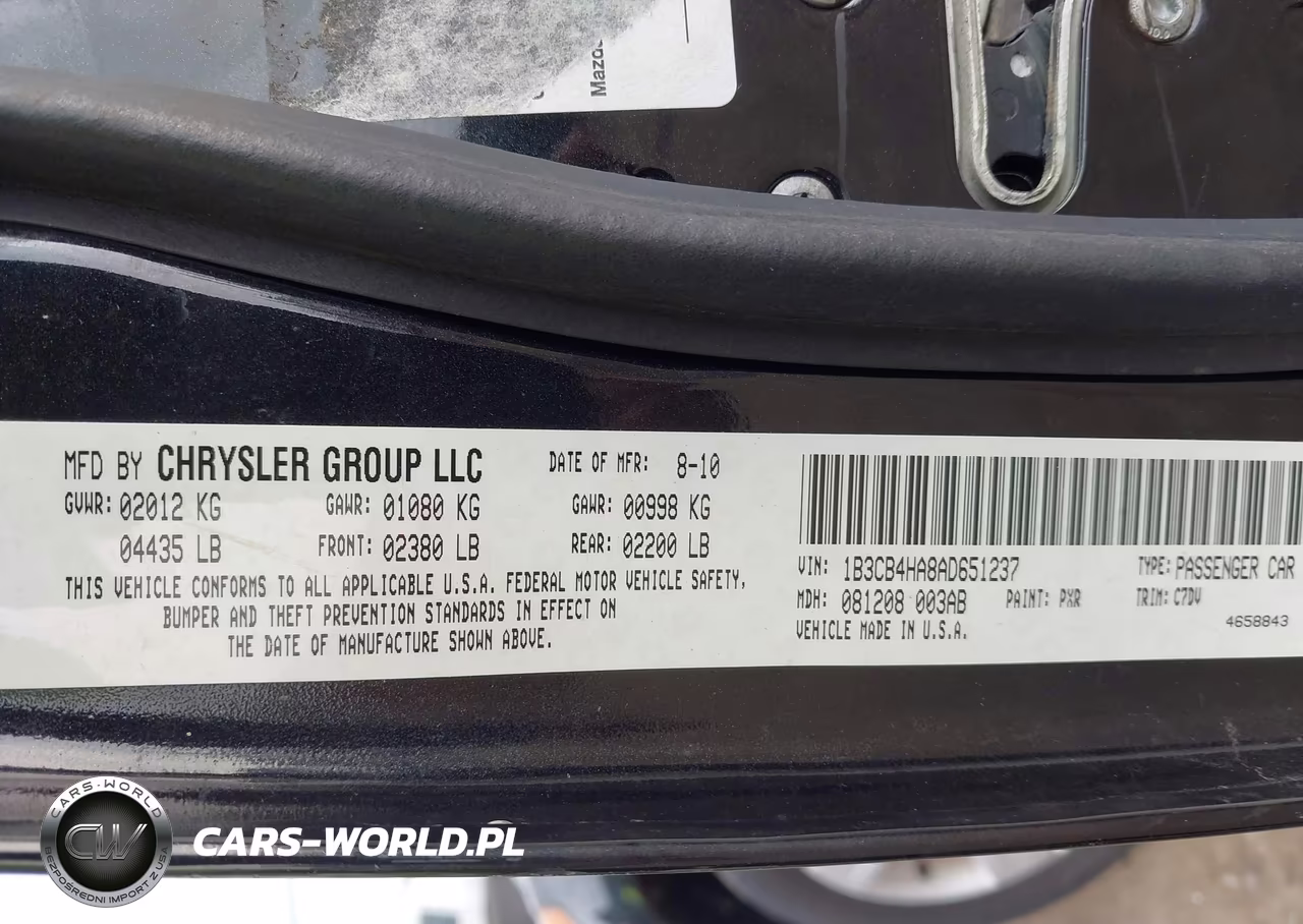 2010 Dodge Caliber Sxt VIN:1B3CB4HA8AD651237 - 9