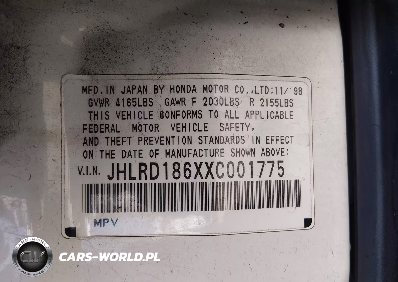 1999 Honda Cr-V Ex VIN:JHLRD186XXC001775 - 9