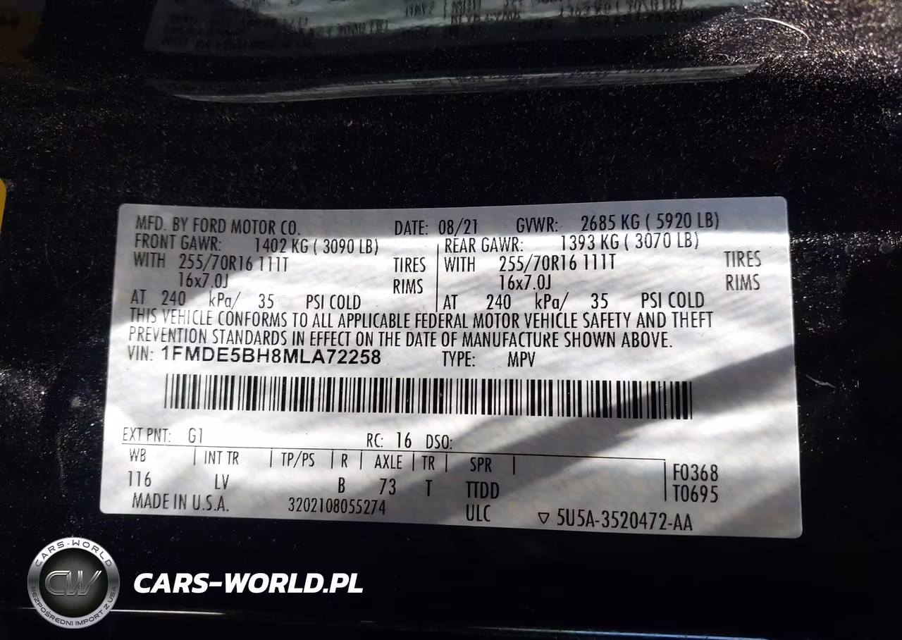 2021 Ford Bronco VIN:1FMDE5BH8MLA72258 - 9