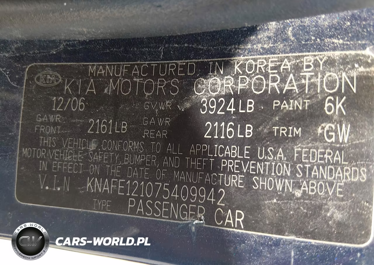 2007 Kia Spectra Ex VIN:KNAFE121075409942 - 9
