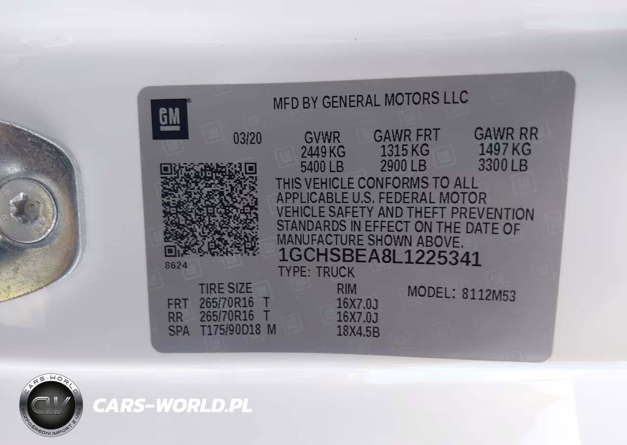 2020 Chevrolet Colorado 2Wd Long Box Wt VIN:1GCHSBEA8L1225341 - 9