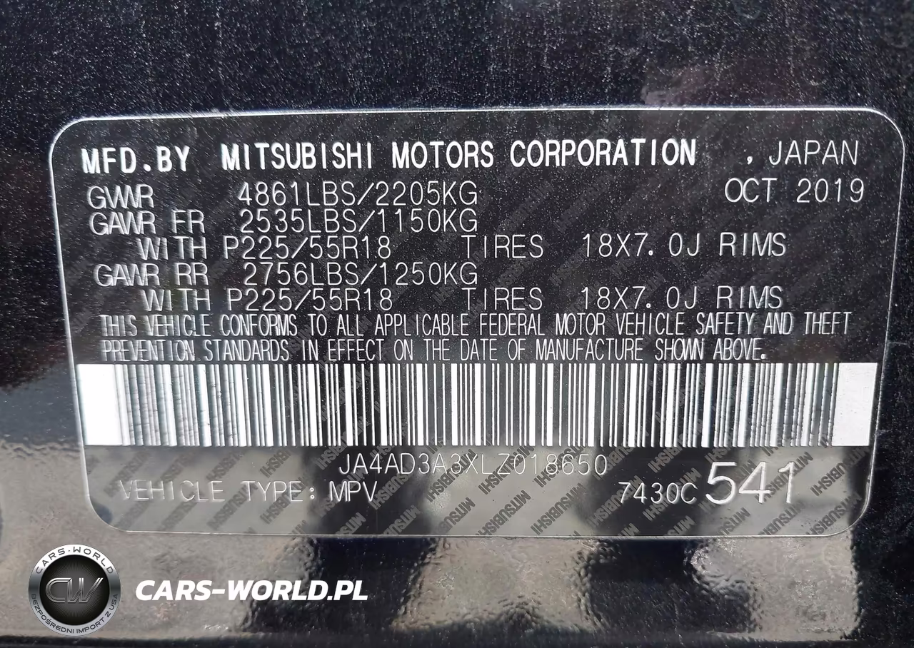 2020 Mitsubishi Outlander Sel 2.4 VIN:JA4AD3A3XLZ018650 - 9