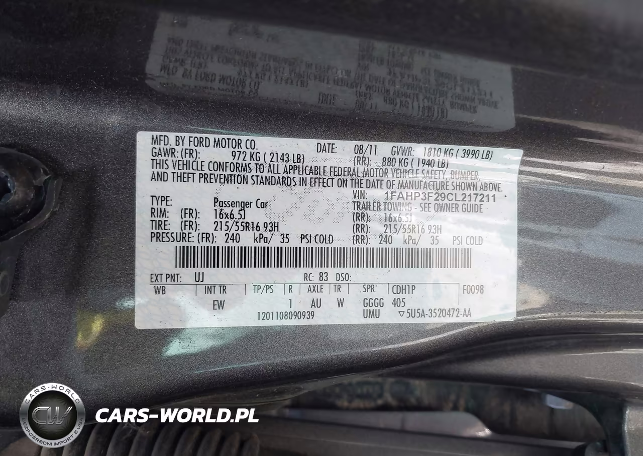 2012 Ford Focus Se VIN:1FAHP3F29CL217211 - 9