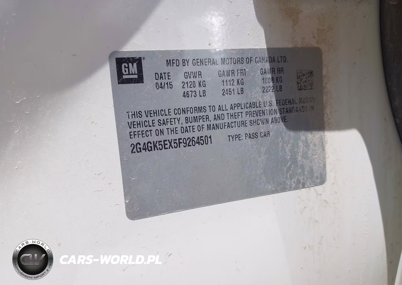 2015 Buick Regal Turbo VIN:2G4GK5EX5F9264501 - 9
