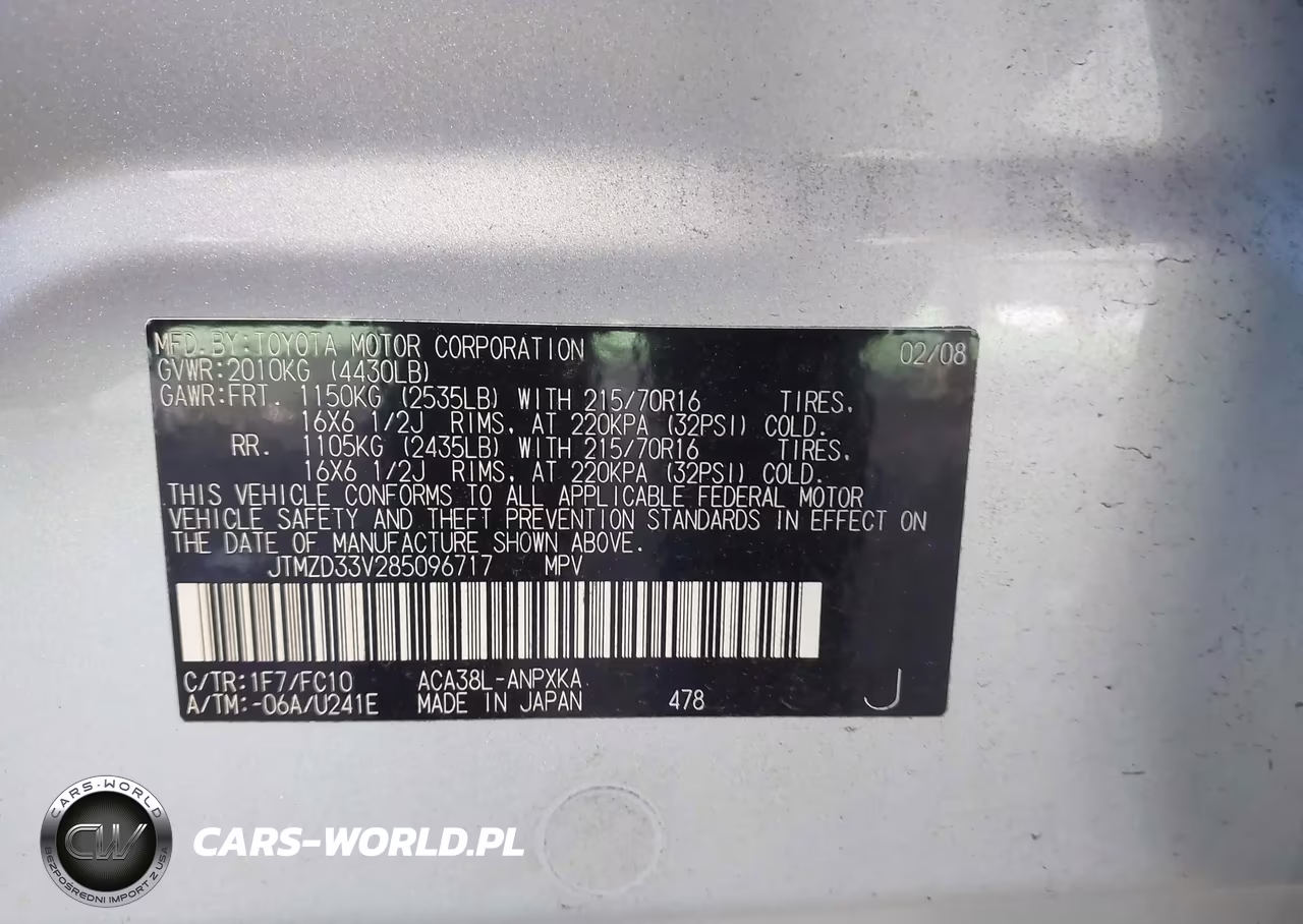2008 Toyota Rav4 VIN:JTMZD33V285096717 - 9
