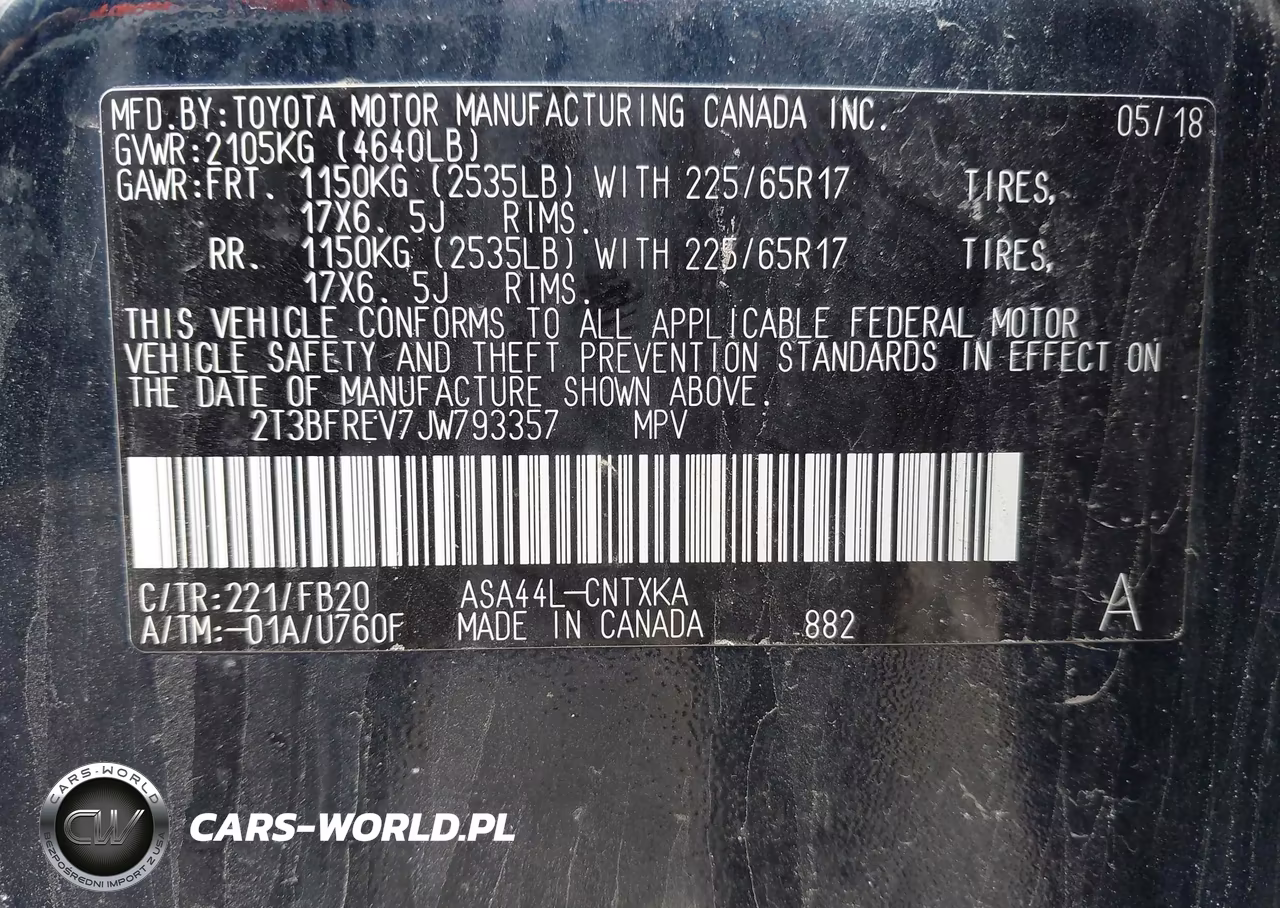 2018 Toyota Rav4 Le VIN:2T3BFREV7JW793357 - 9
