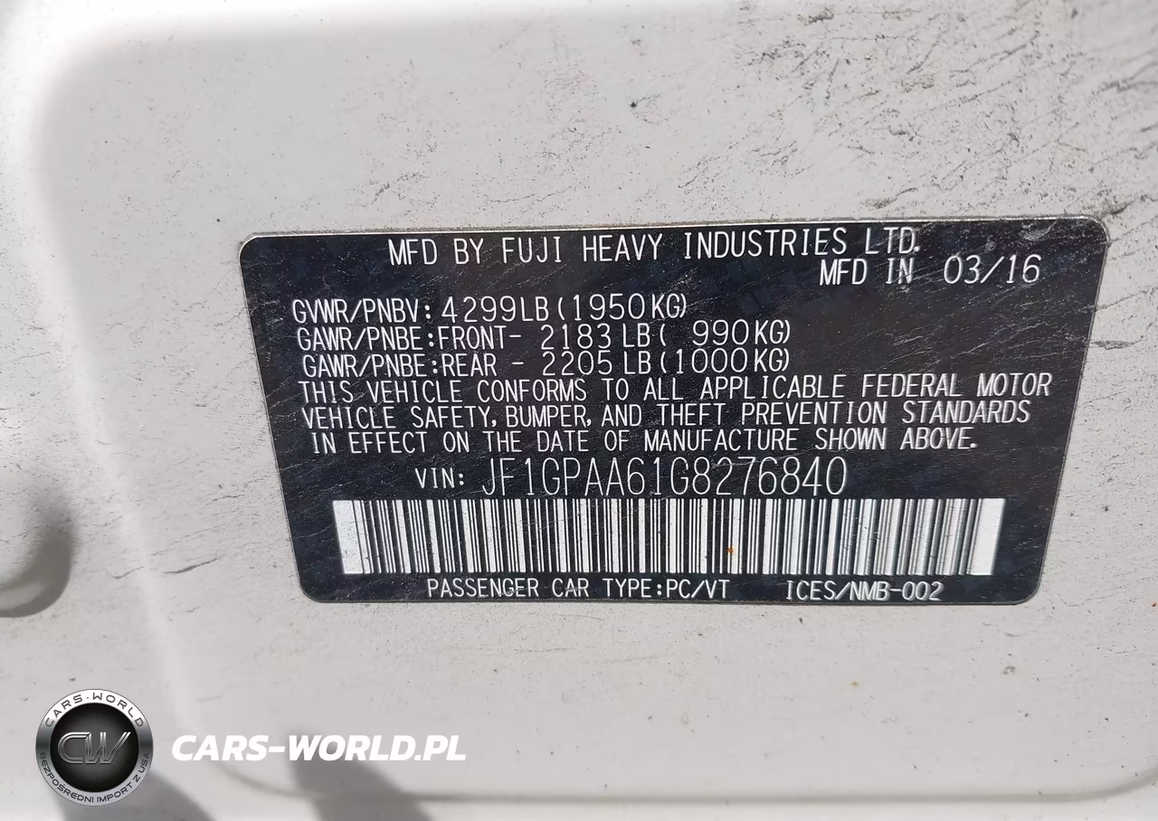2016 Subaru Impreza 2.0I VIN:JF1GPAA61G8276840 - 9
