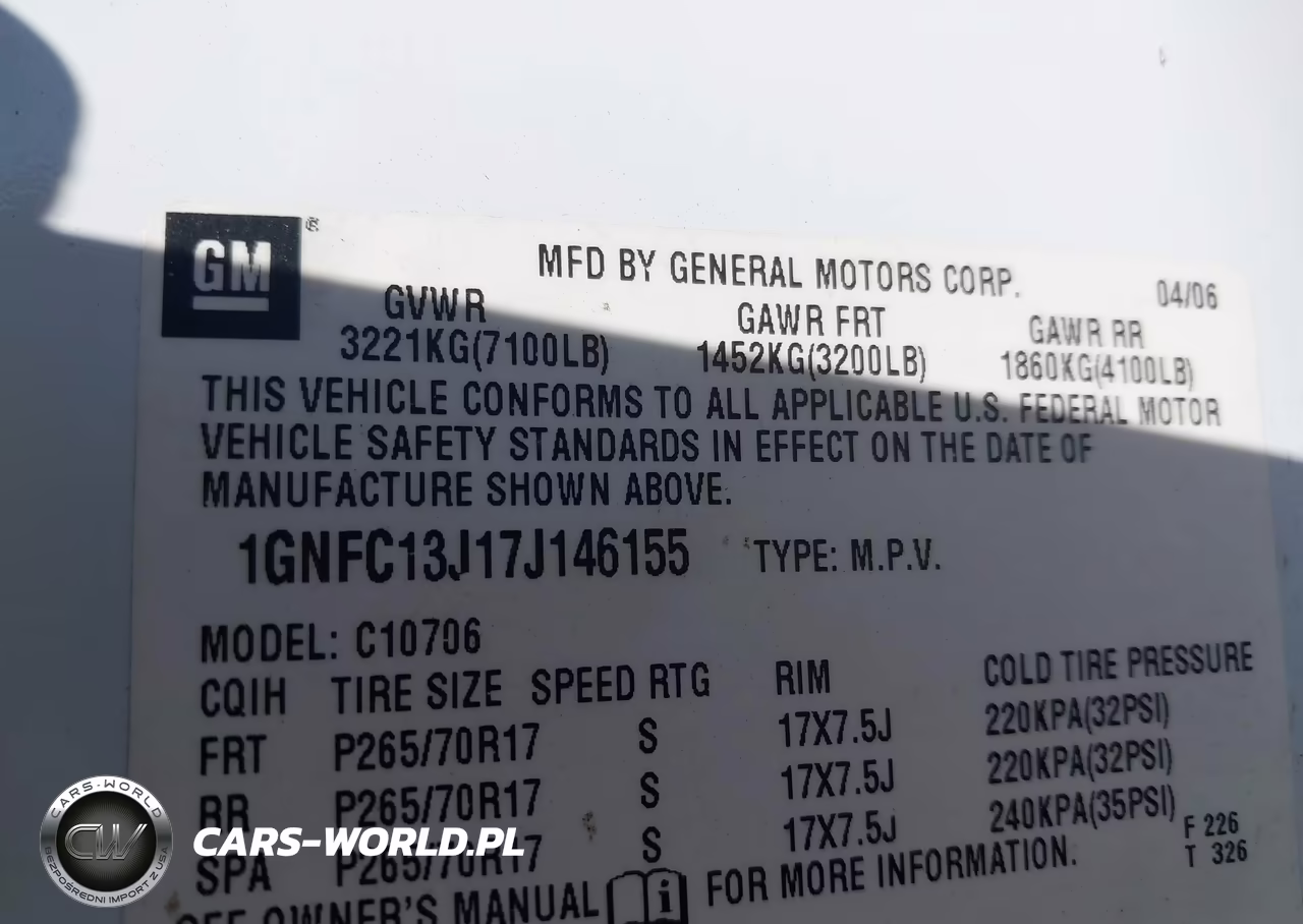 2007 Chevrolet Tahoe Ls VIN:1GNFC13J17J146155 - 9