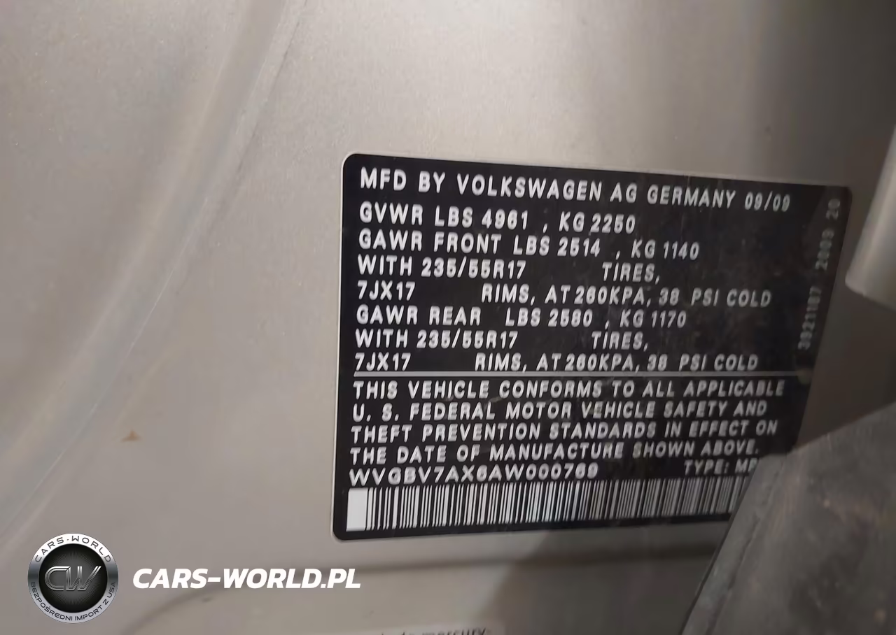 2010 Volkswagen Tiguan Se VIN:WVGBV7AX6AW000769 - 9