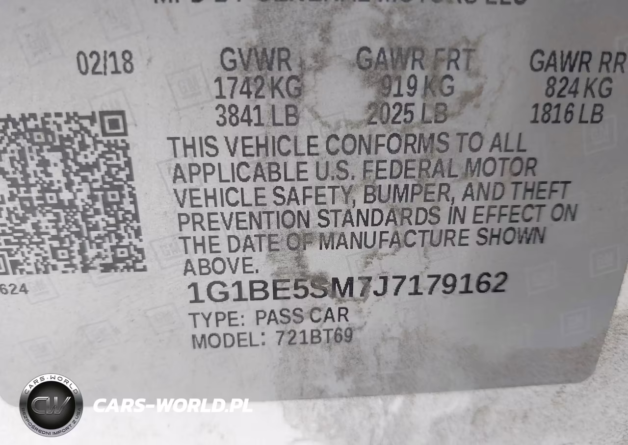 2018 Chevrolet Cruze Lt Auto VIN:1G1BE5SM7J7179162 - 9