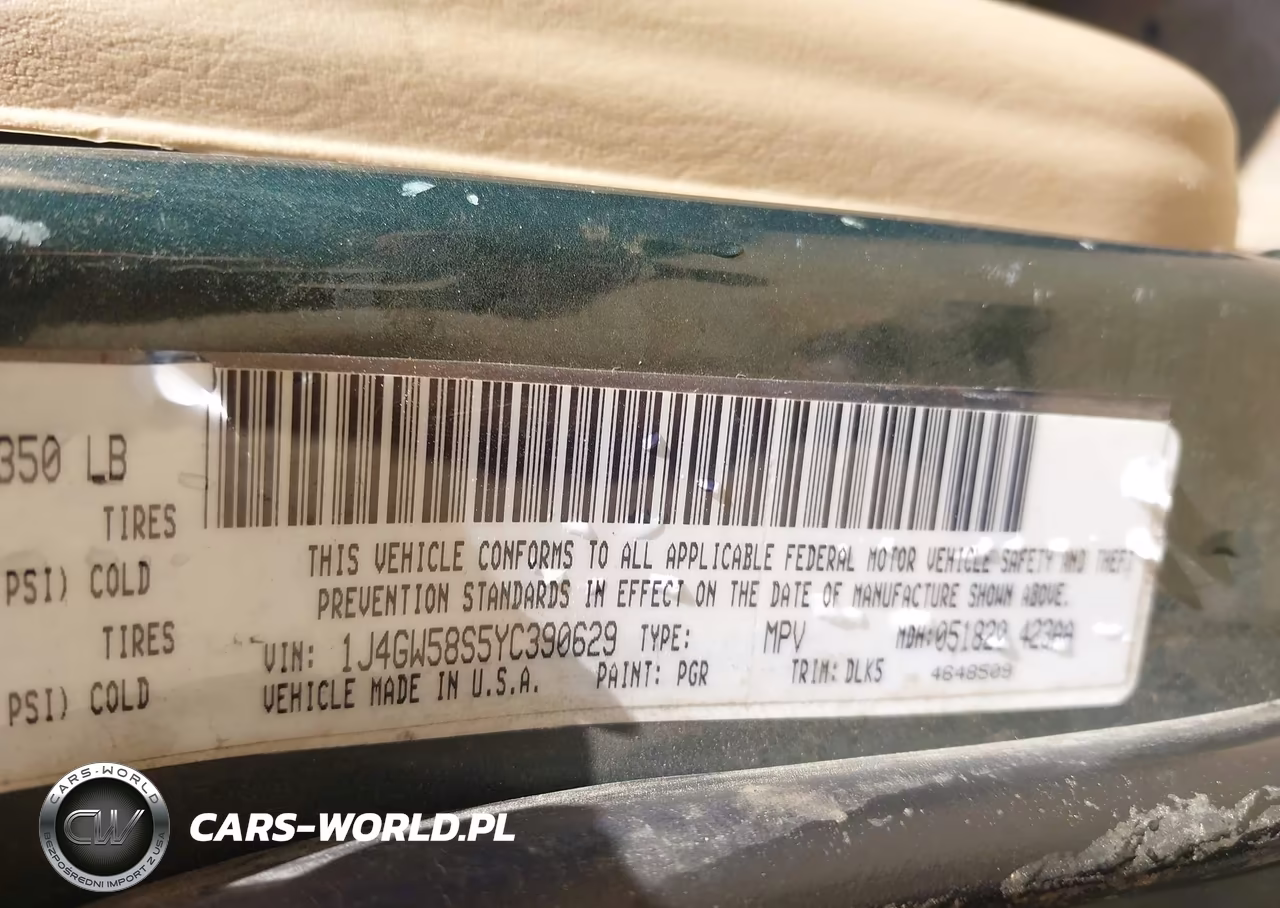 2000 Jeep Grand Cherokee Limited VIN:1J4GW58S5YC390629 - 9